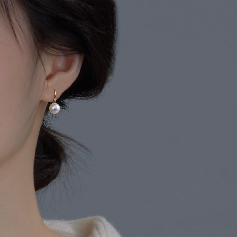 White Pearl Dangle Drop Earrings for Women