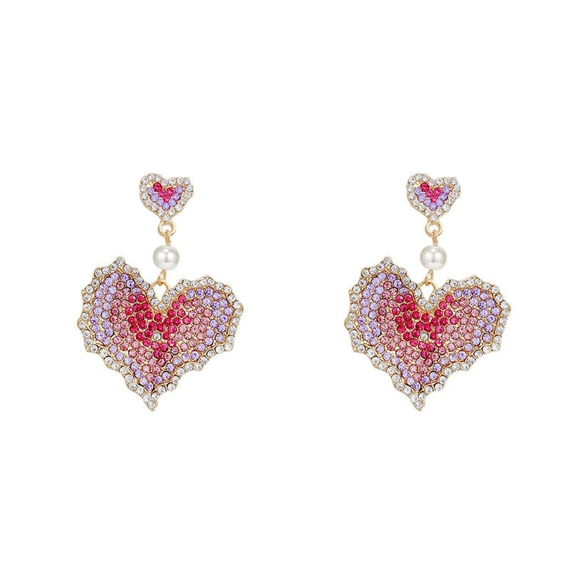 Love Heart Drop Dangle Earrings for Women