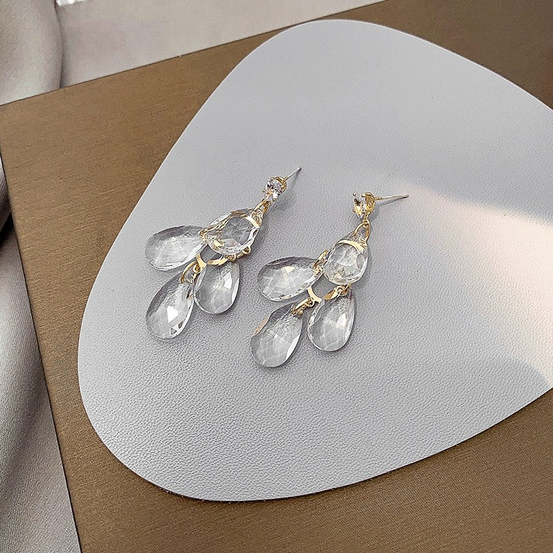Crystal Teardrop Drop Dangle Earrings for Women