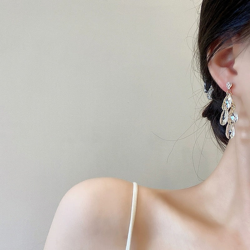 Crystal Teardrop Drop Dangle Earrings for Women
